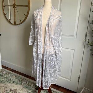Lane Bryant Silver Lace Coverup Size 18/20